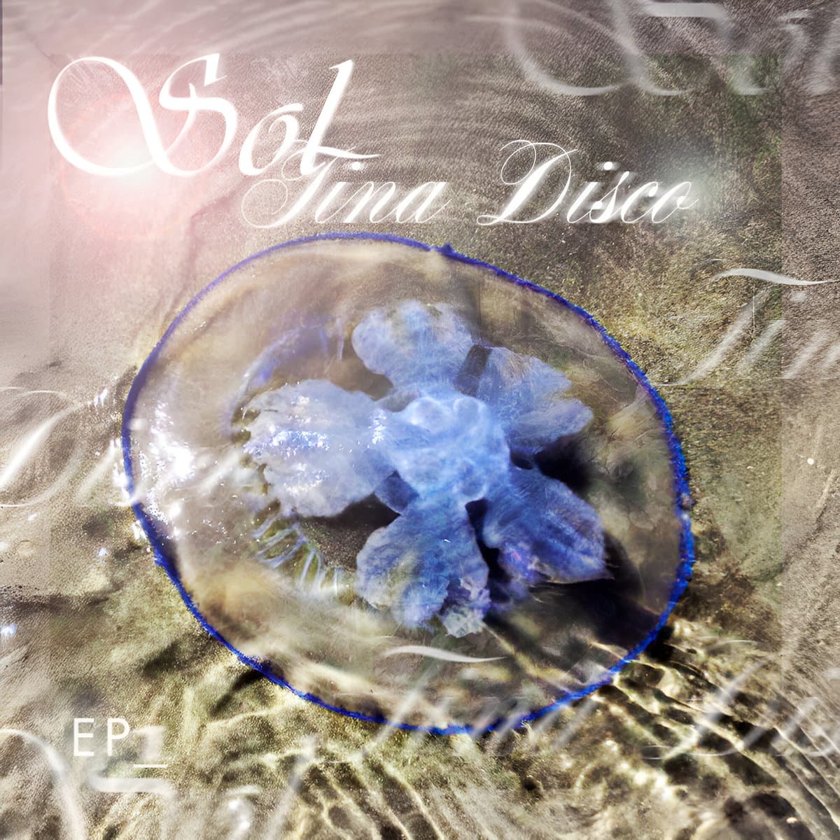 EP cover for 'Sol - Tina Disco' featuring a jellyfish washed up on a beach